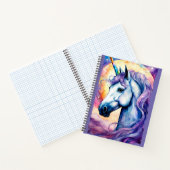 Carnet à spirale Licorne Violet Cosmique (Intérieur)