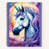 Carnet à spirale Licorne Violet Cosmique (Devant)