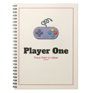 Carnet à spirale Manette de jeu rétro Joueur Un