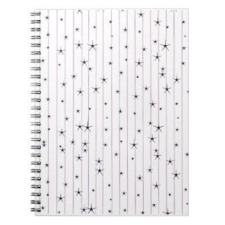 Carnet à spirale Minimaliste Étoiles Célestes