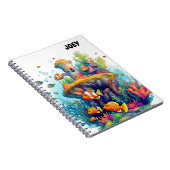 CARNET À SPIRALE POISSONS COLORÉS. (Côté Droit)