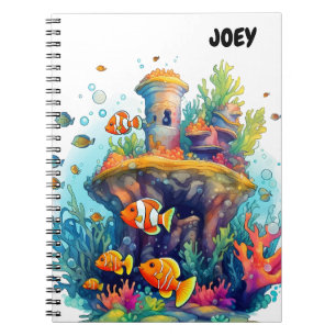 CARNET À SPIRALE POISSONS COLORÉS.