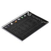 Carnet à spirale tableau des tempos musicaux (Côté gauche)