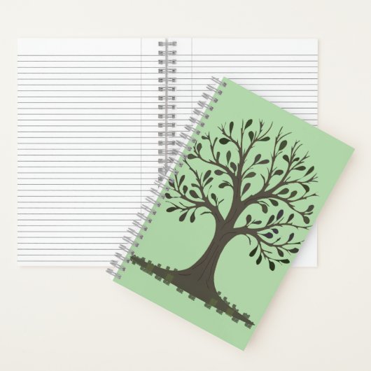 🌳 Carnet à Spirales Arbre de Vie Vert Pâle (À l'intérieur)