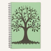 🌳 Carnet à Spirales Arbre de Vie Vert Pâle (Recto)