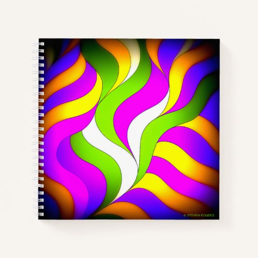 Carnet à spirales. Vagues de couleur, pages d'idée (Devant)