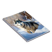Carnet Aaskan Malamute Qu'il neige Noël (Côté Droit)