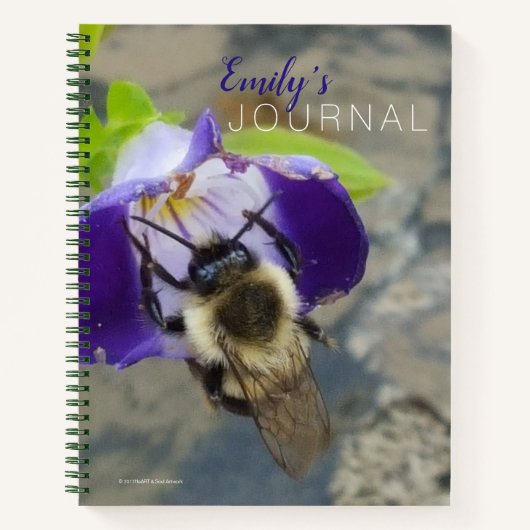 Carnet Abeille affairée et fleur violette (Devant)