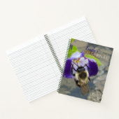 Carnet Abeille affairée et fleur violette (Intérieur)