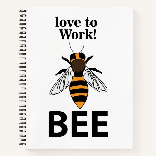 Carnet Abeille aime travailler abeille (Devant)