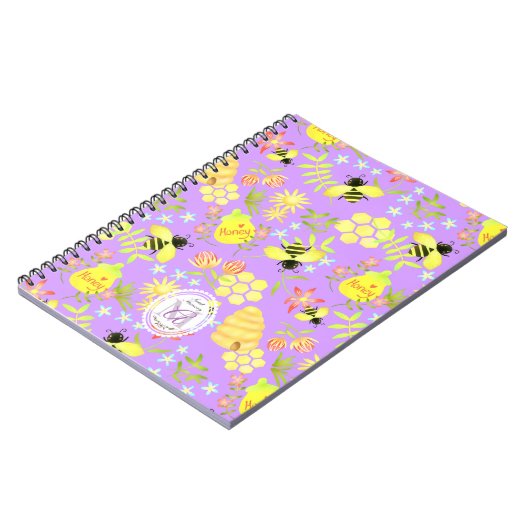 Carnet Abeille de miel violet (Côté gauche)