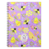 Carnet Abeille de miel violet (Devant)