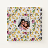 Carnet Abeille et fleurs de la reine ivoire moderne Monog (Dos)