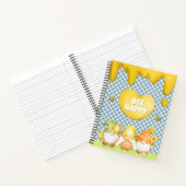 Carnet Abeille joyeuse avec des grains de fleur de miel (Intérieur)