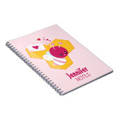 Carnet Abeille mignonne aux Coeurs de Saint-Valentin rose (Côté Droit)