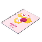 Carnet Abeille mignonne aux Coeurs de Saint-Valentin rose (Côté gauche)