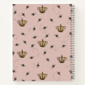 Carnet Abeille rose, noire et or reine et couronne (Dos)