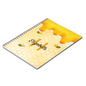 Carnet Abeilles bourdonnantes heureuses miel doré ruissel (Côté gauche)