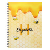 Carnet Abeilles bourdonnantes heureuses miel doré ruissel (Devant)