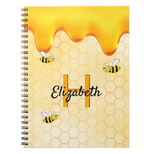 Carnet Abeilles bourdonnantes heureuses miel doré ruissel (Devant)