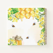 Carnet abeilles bourdonnes nom floral jaune miel entrepri (Dos)