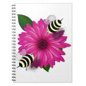 Carnet Abeilles Mignonnes se Rencontrant sur une Fleur Ro (Devant)