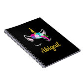 Carnet Abigail Dark Unicorn Nom T-shirt (Côté Droit)