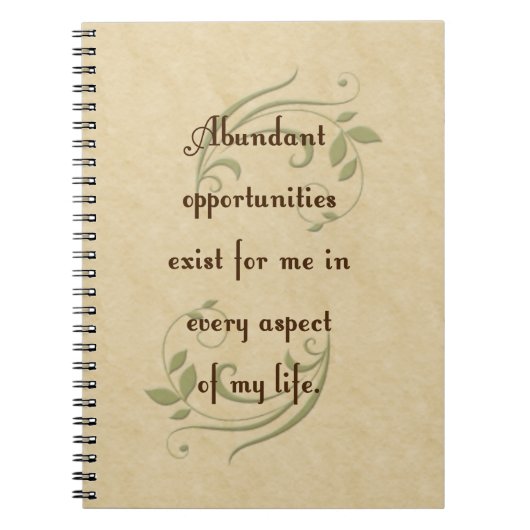 Carnet Abondante Opportunités Affirmation Bloc-notes (Devant)