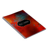 Carnet Abrégé sur grunge de rouge, d'Aqua et d'or (Côté Droit)