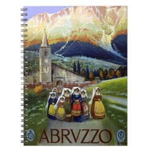 Carnet Abruzzes Italie Art de l'affiche de voyage vintage