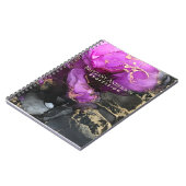 Carnet Abstract Alcohol Ink Black Purple Gold (Côté gauche)