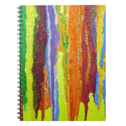 Carnet Abstract art rainbow stripes paint drip (Devant)