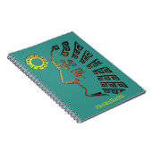 Carnet Abstract Artistic Drawing of Machu Picchu on Teal (Côté Droit)