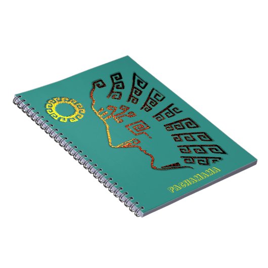 Carnet Abstract Artistic Drawing of Machu Picchu on Teal (Côté Droit)