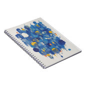 Carnet Abstract Blue Gold Raindrops Watercolor Splatter (Côté Droit)