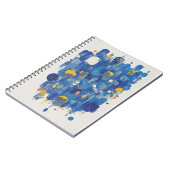 Carnet Abstract Blue Gold Raindrops Watercolor Splatter (Côté gauche)