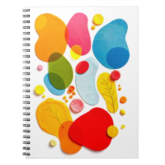 Carnet Abstract Colorful Organic Shapes Botanical Collage (Devant)