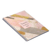 Carnet Abstract Gold Stripes and Pink Swirls Personalised (Côté Droit)