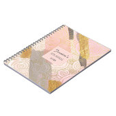 Carnet Abstract Gold Stripes and Pink Swirls Personalised (Côté gauche)