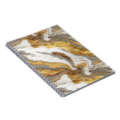 Carnet Abstract Gray Marble Texture with Flowing Gold (Côté Droit)