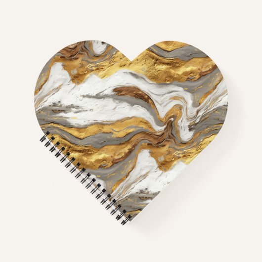 Carnet Abstract Gray Marble Texture with Flowing Gold (Devant)