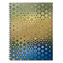 Carnet Abstract  honeycomb yellow and blue pattern art