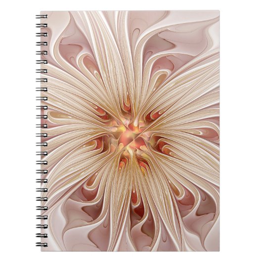 Carnet Abstract Modern Peach Pastel Flower Fractal Art (Devant)