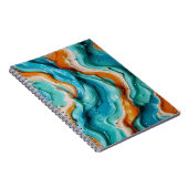 Carnet Abstract Swirling Teal and Orange Glossy Fluid (Côté Droit)