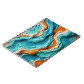 Carnet Abstract Swirling Teal and Orange Glossy Fluid (Côté gauche)