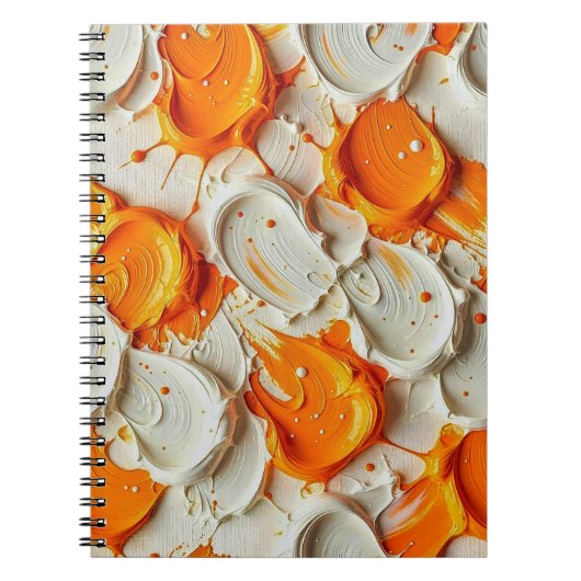 Carnet Abstract Swirling Teal and Orange Glossy Fluid Spl (Devant)