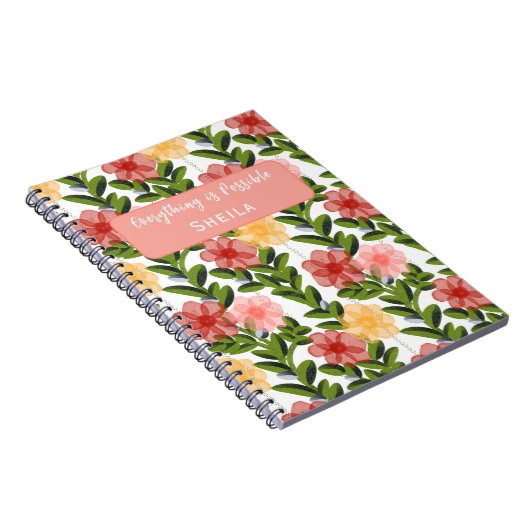 Carnet Abstract Watercolour Florals Notebook (Côté Droit)