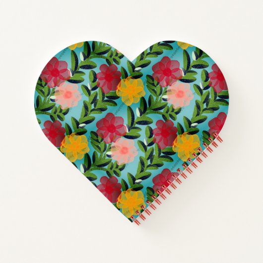 Carnet Abstract Watercolour Florals Notebook Blue (Dos)