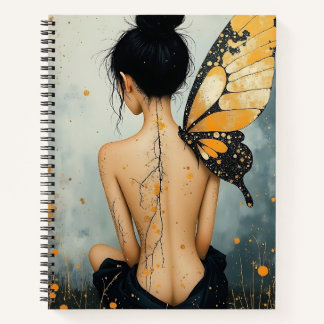 Carnet Abstract Whimsical Woman and Butterfly