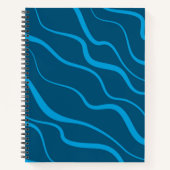 Carnet Abstraction de vague bleue simple et moderne (Devant)